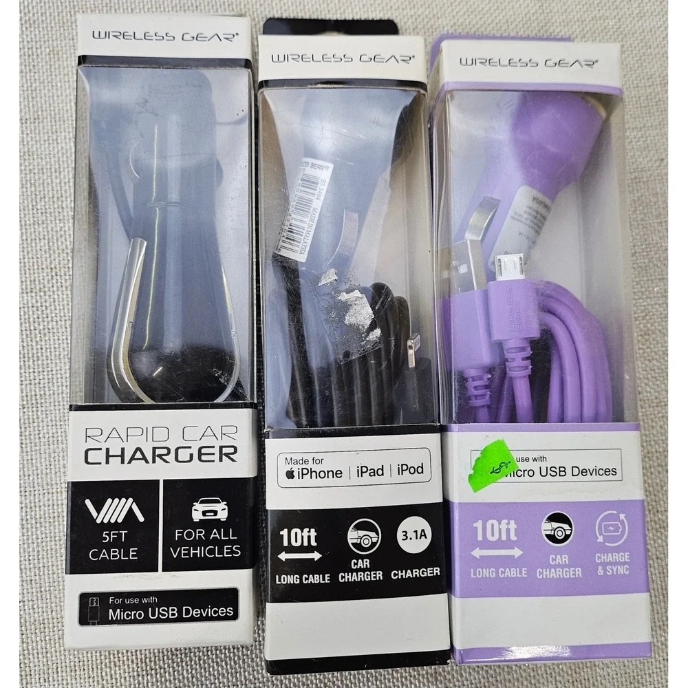 8pc Billboard & Wireless Gear Bundle Earbuds LED Gaming Cable Car Chargers NEW